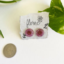 Load image into Gallery viewer, Purple Flower Studs