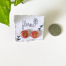 Load image into Gallery viewer, Red Flower Studs