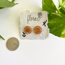 Load image into Gallery viewer, Orange Flower Circle Studs