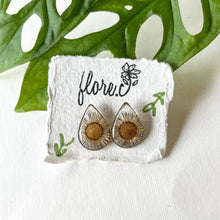 Load image into Gallery viewer, Blue Flower Teardrop Studs