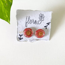 Load image into Gallery viewer, Red Flower Studs