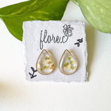 Load image into Gallery viewer, Baby Breath Teardrop Studs