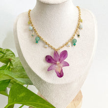 Load image into Gallery viewer, Dark Purple Orchid Necklace