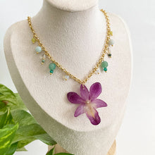 Load image into Gallery viewer, Dark Purple Orchid Necklace