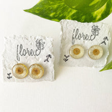 Load image into Gallery viewer, White Flower Circle Studs