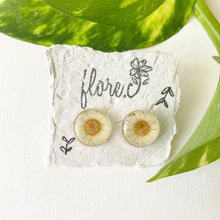 Load image into Gallery viewer, White Flower Circle Studs