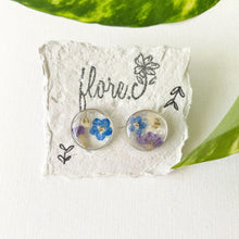 Load image into Gallery viewer, Forget-me-not & Botanicals Circle Studs