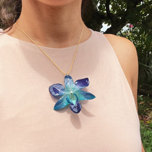 Load image into Gallery viewer, Blue Dendrobium Orchid Necklace
