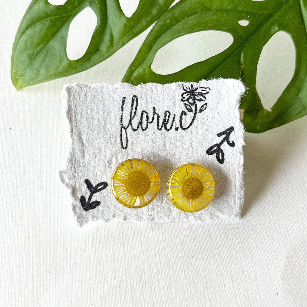 Yellow Flower Studs