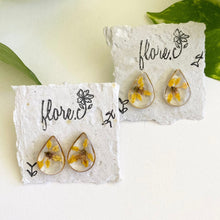 Load image into Gallery viewer, Yellow Star Flower Teardrop Studs
