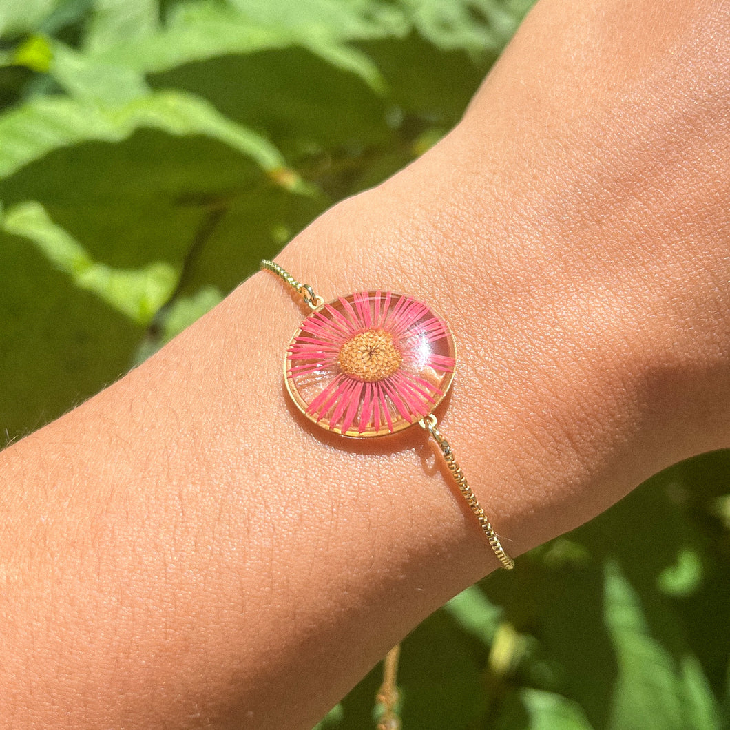 Pink Daisy Bracelet