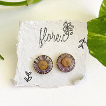 Load image into Gallery viewer, Dark Purple Flower Studs
