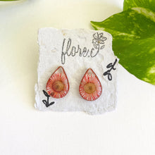Load image into Gallery viewer, Red Flower Teardrop Studs
