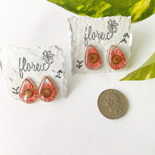 Load image into Gallery viewer, Red Flower Teardrop Studs
