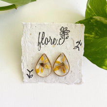 Load image into Gallery viewer, Yellow Star Flower Teardrop Studs
