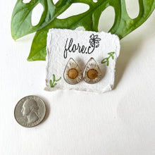 Load image into Gallery viewer, Blue Flower Teardrop Studs
