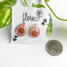 Load image into Gallery viewer, Pink Fleabane Drop Studs
