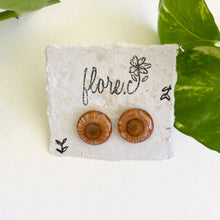 Load image into Gallery viewer, Orange Flower Circle Studs
