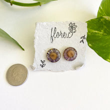 Load image into Gallery viewer, Dark Purple Flower Studs
