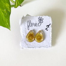Load image into Gallery viewer, Yellow Flower Teardrop Studs
