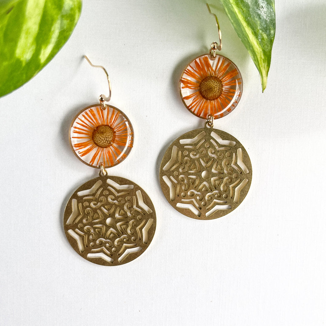 Orange Flowers & Mandalas