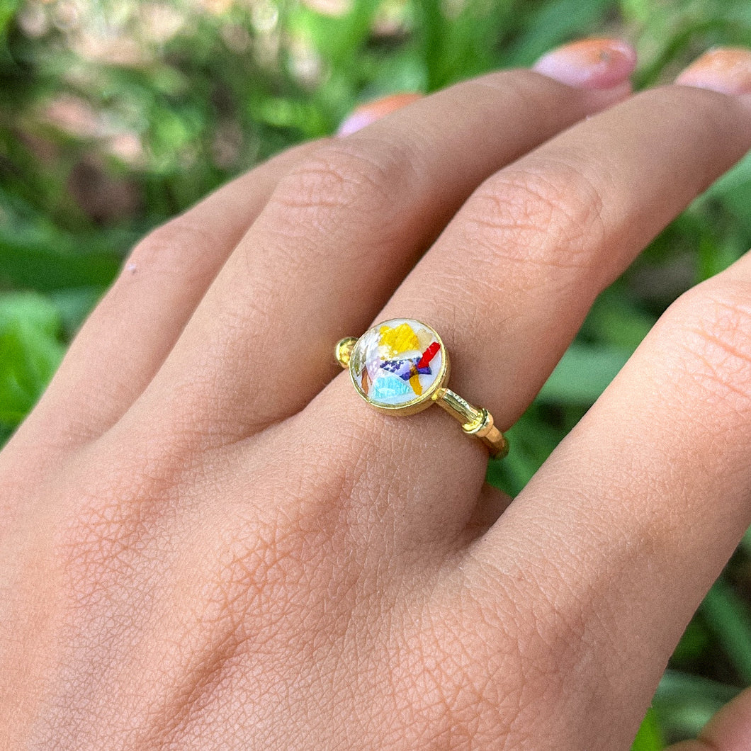 Colorful Petals Circle Adjustable Ring