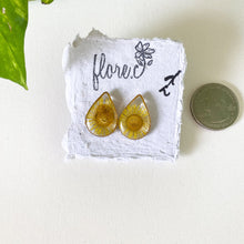 Load image into Gallery viewer, Yellow Flower Teardrop Studs
