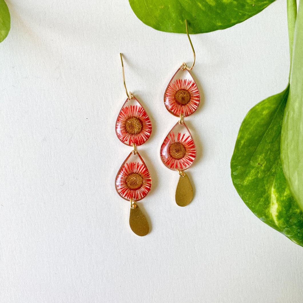 Red Flowers Teardrop
