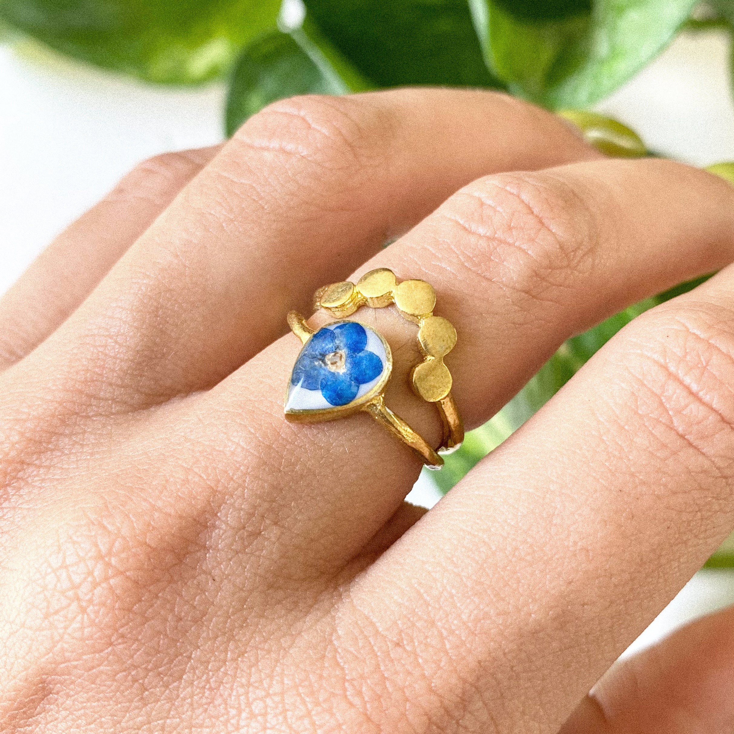 Forget-Me-Not Adjustable Ring