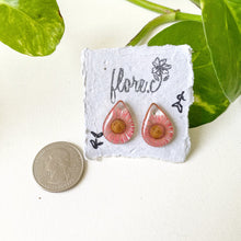 Load image into Gallery viewer, Pink Fleabane Drop Studs
