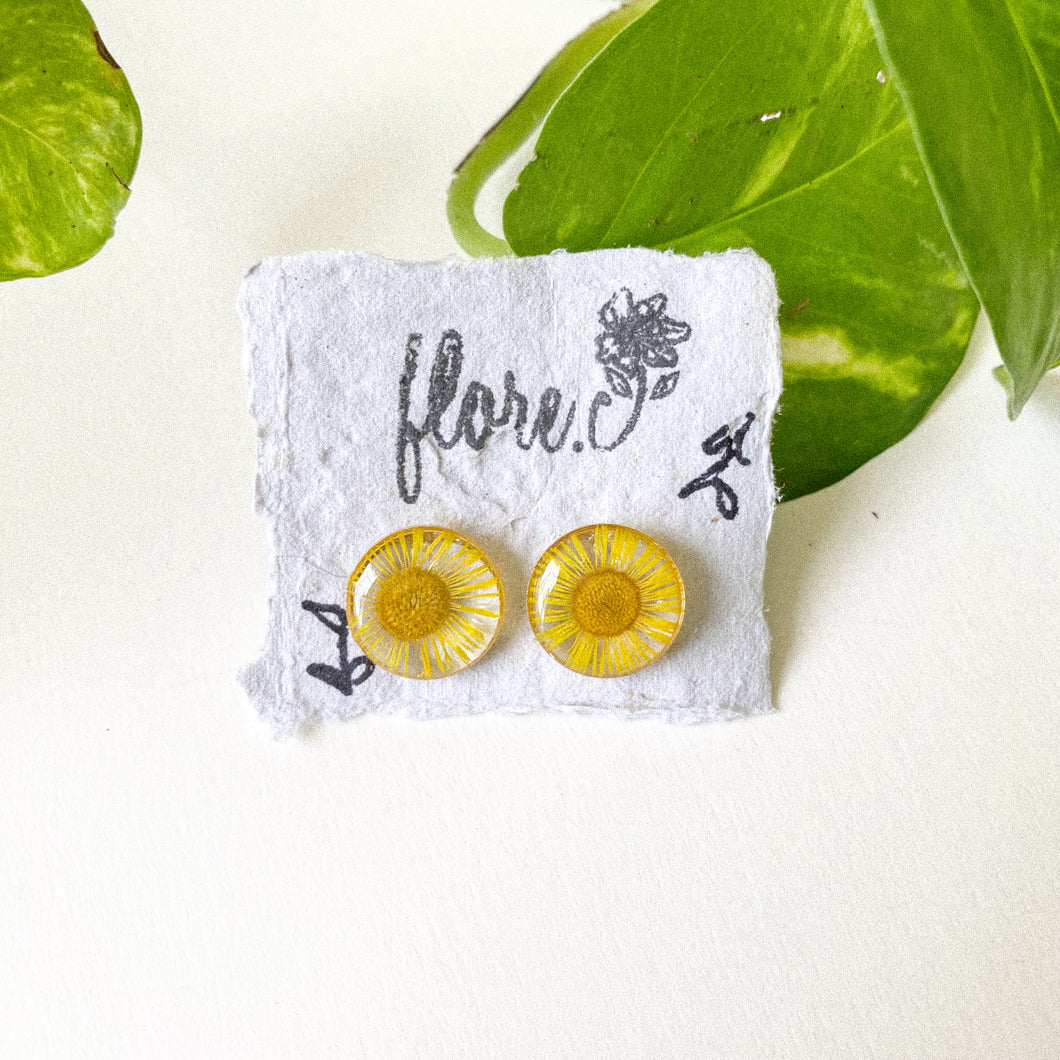 Yellow Flower Studs