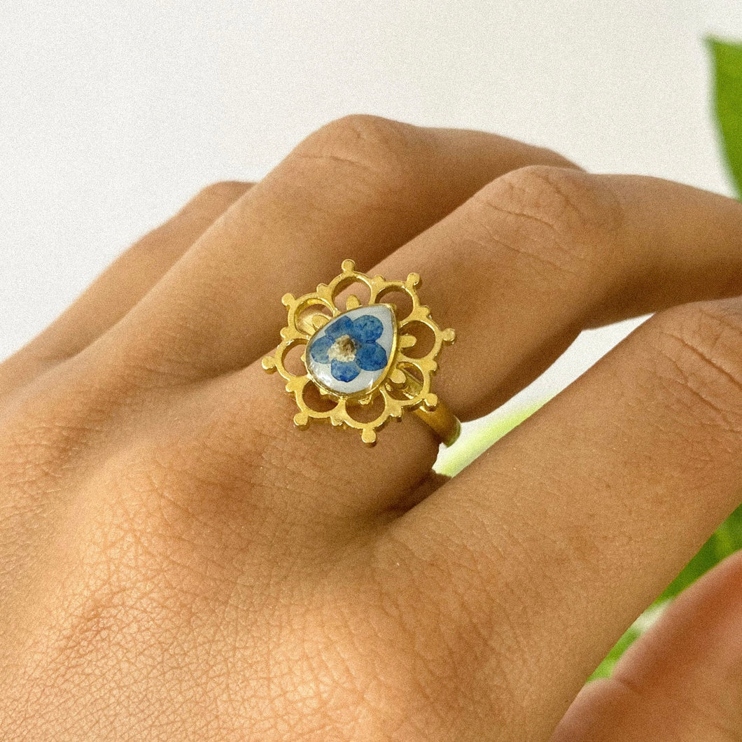 Sortija Teardrop Mandala Ajustable