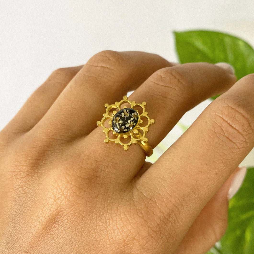 Sortija Flores Mini Mandala Ajustable