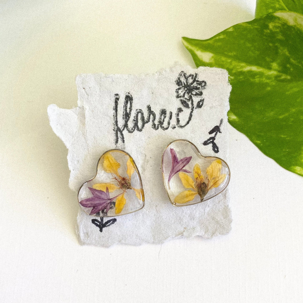 Flowers Heart Studs