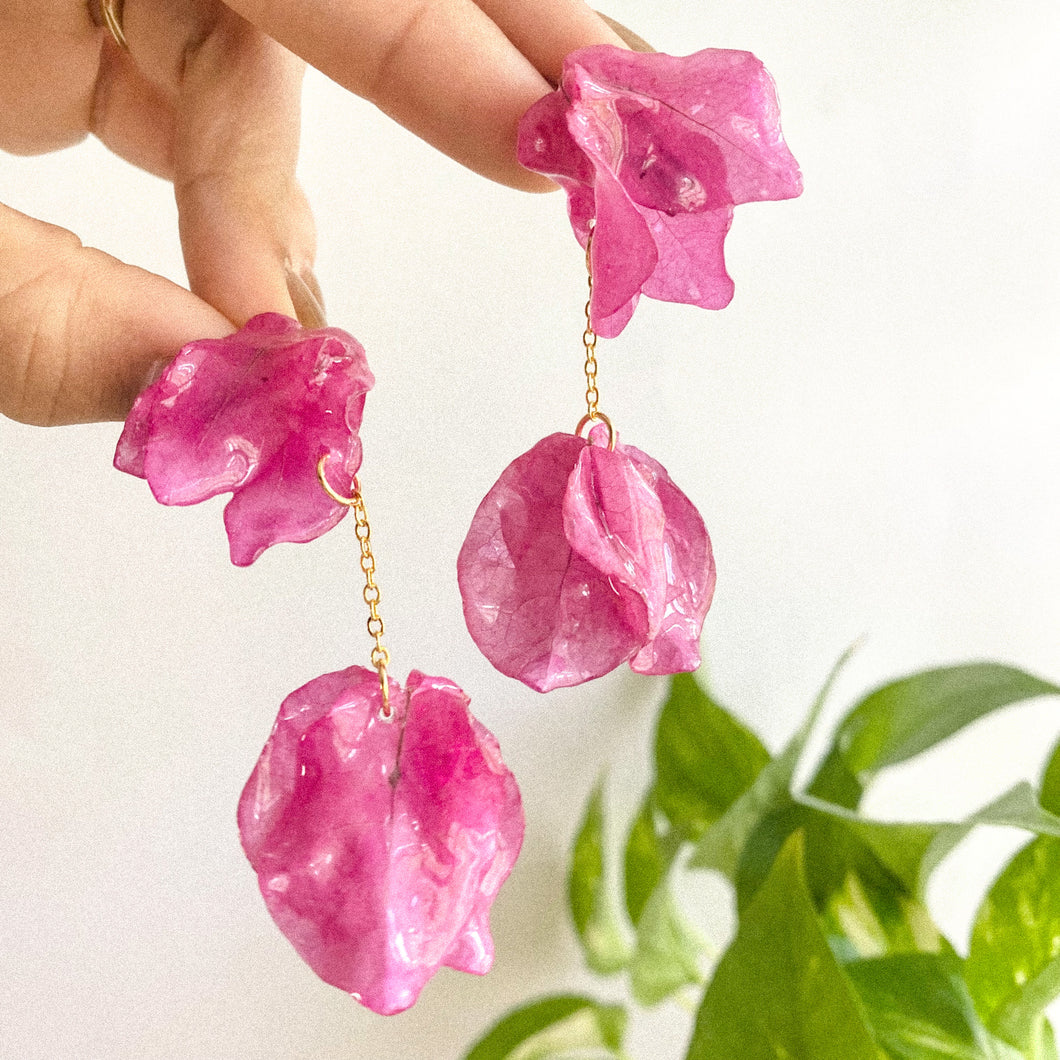 Trinitaria Doble en Arete - Fushia