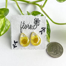 Load image into Gallery viewer, Yellow Flower Teardrop Studs
