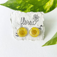 Load image into Gallery viewer, Yellow Flower Circle Studs
