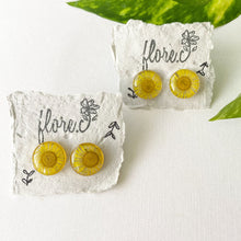 Load image into Gallery viewer, Yellow Flower Circle Studs
