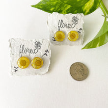 Load image into Gallery viewer, Yellow Flower Circle Studs
