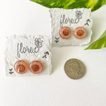 Load image into Gallery viewer, Light Pink Flower Circle Studs
