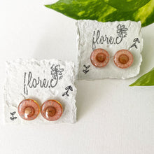 Load image into Gallery viewer, Light Pink Flower Circle Studs
