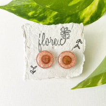 Load image into Gallery viewer, Light Pink Flower Circle Studs
