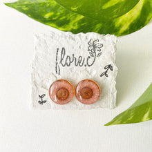 Load image into Gallery viewer, Light Pink Flower Circle Studs
